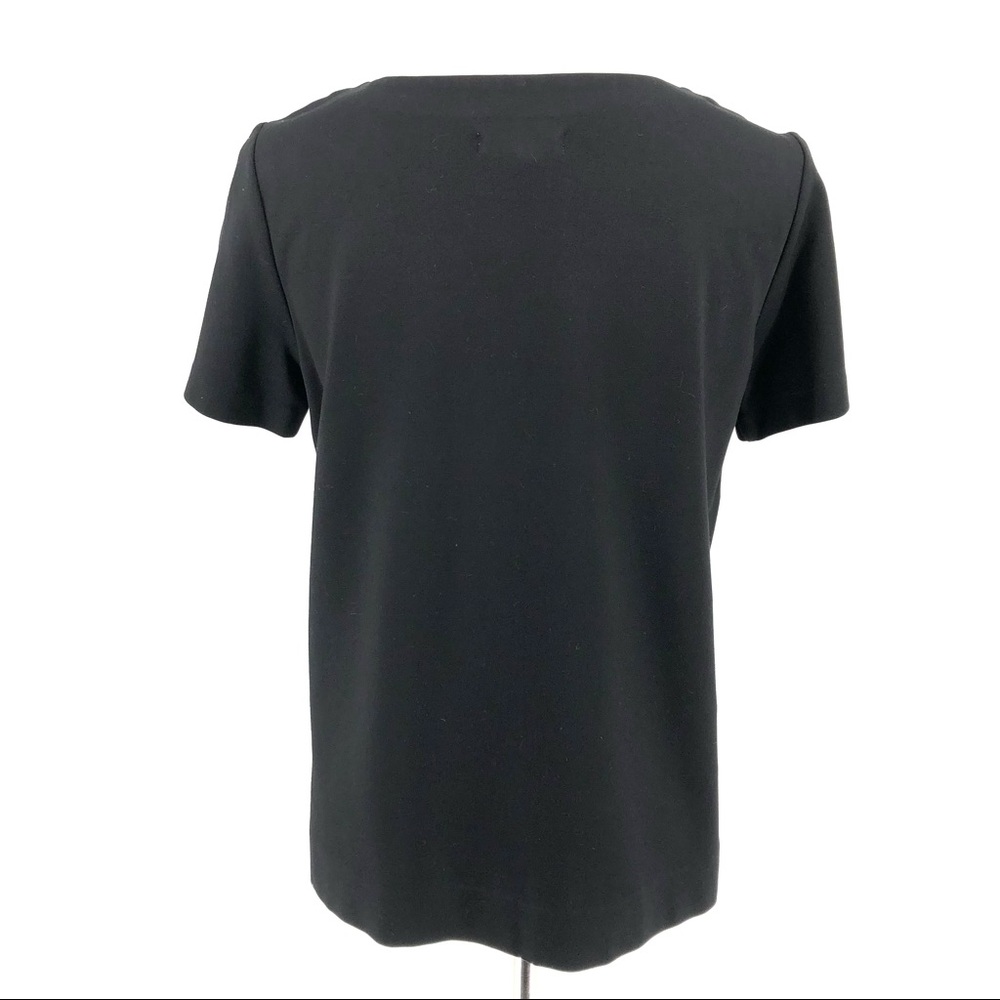 Madewell Black Satin Stripe Night Out T-Shirt, S - Picture 5 of 6